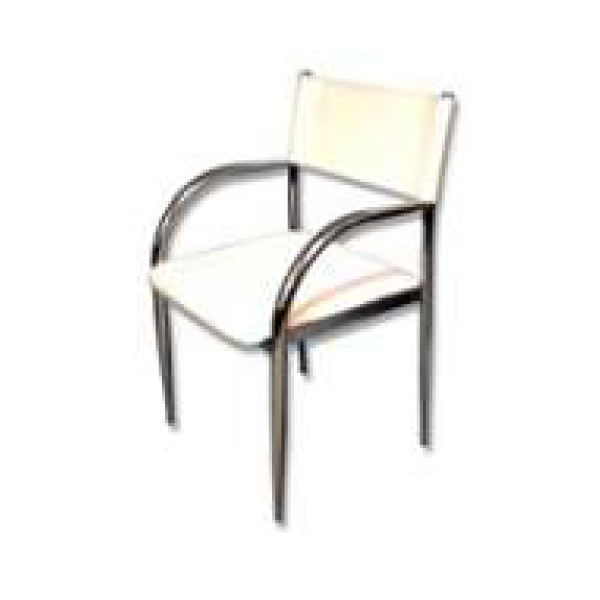 Aluguel de Cadeira fixa com pés cromados com assento e encosto na cor branca ou preta