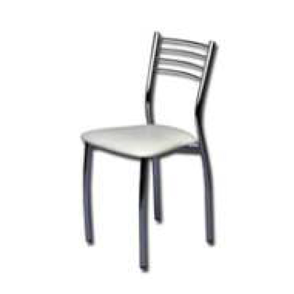 Aluguel de Cadeira fixa cromada trefilada com assento em corino branco ou preto