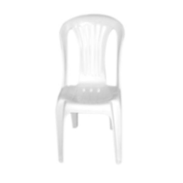 Aluguel de Cadeira fixa em PVC na cor branca