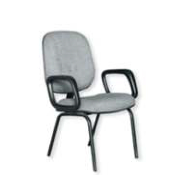Aluguel de Cadeira fixa tipo diretor com assento e encosto em tecido cinza ou azul